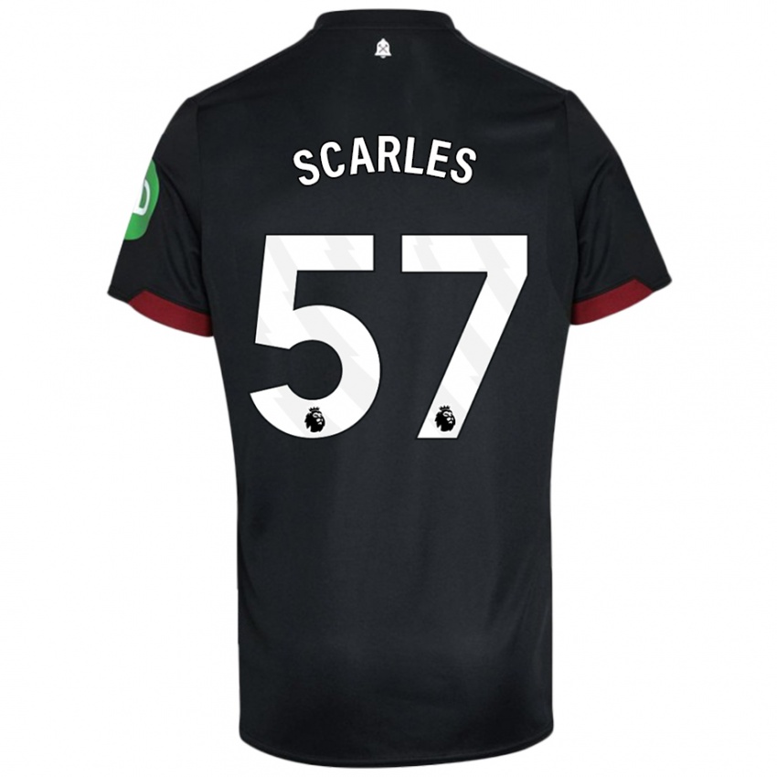 Dames Oliver Scarles #57 Zwart Wit Uitshirt Uittenue 2024/25 T-Shirt