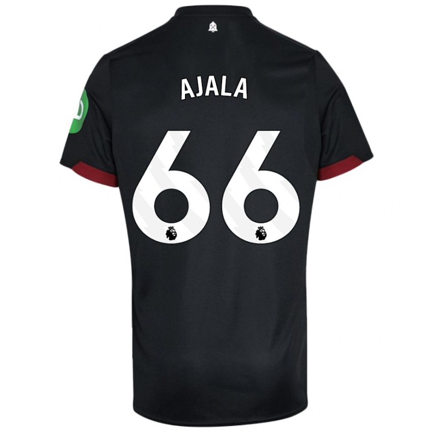 Dames Joshua Ajala #66 Zwart Wit Uitshirt Uittenue 2024/25 T-Shirt