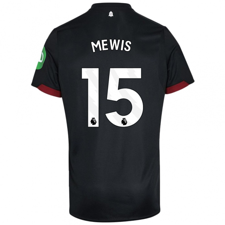 Dames Kristie Mewis #15 Zwart Wit Uitshirt Uittenue 2024/25 T-Shirt