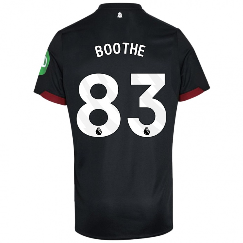 Dames Sebastian Boothe #83 Zwart Wit Uitshirt Uittenue 2024/25 T-Shirt