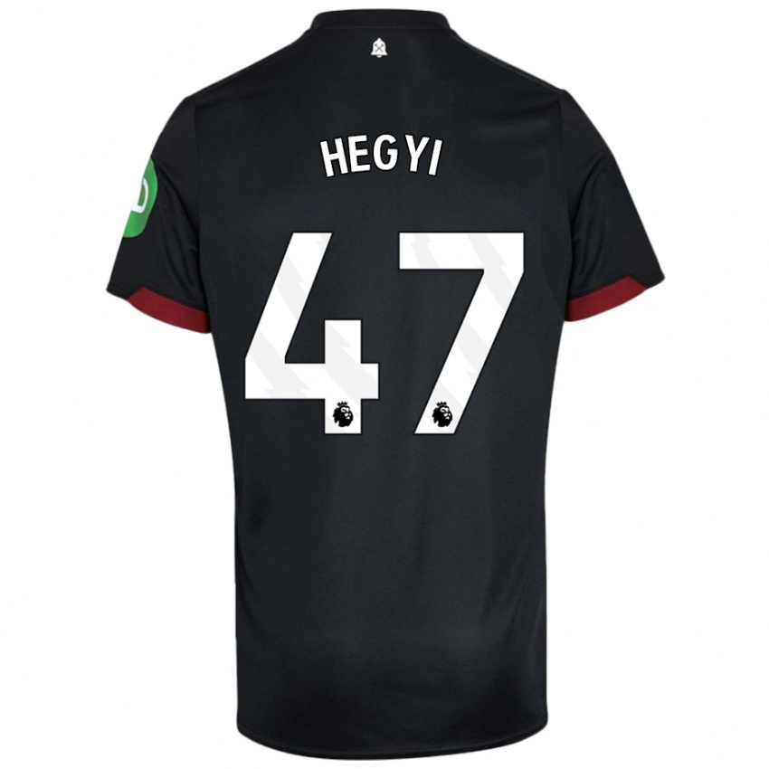 Dames Krisztian Hegyi #47 Zwart Wit Uitshirt Uittenue 2024/25 T-Shirt