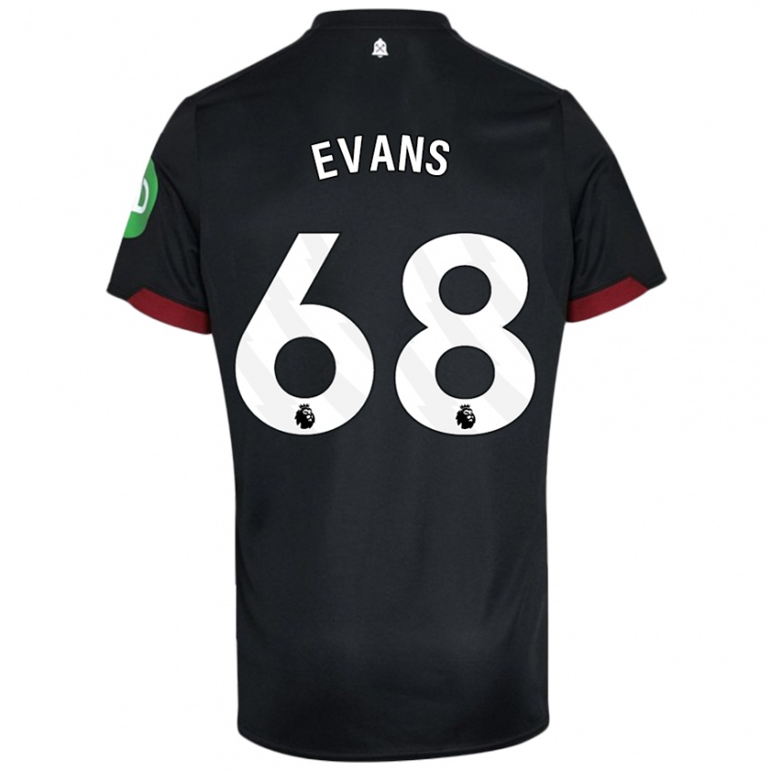 Dames Isaac Evans #68 Zwart Wit Uitshirt Uittenue 2024/25 T-Shirt