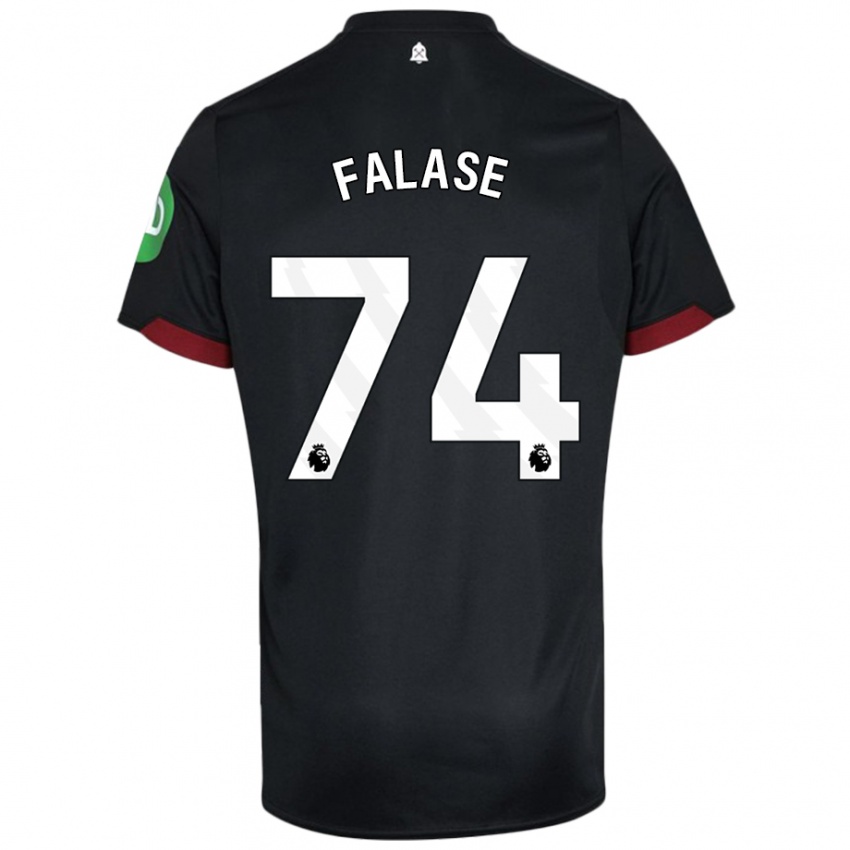 Dames Asher Falase #74 Zwart Wit Uitshirt Uittenue 2024/25 T-Shirt