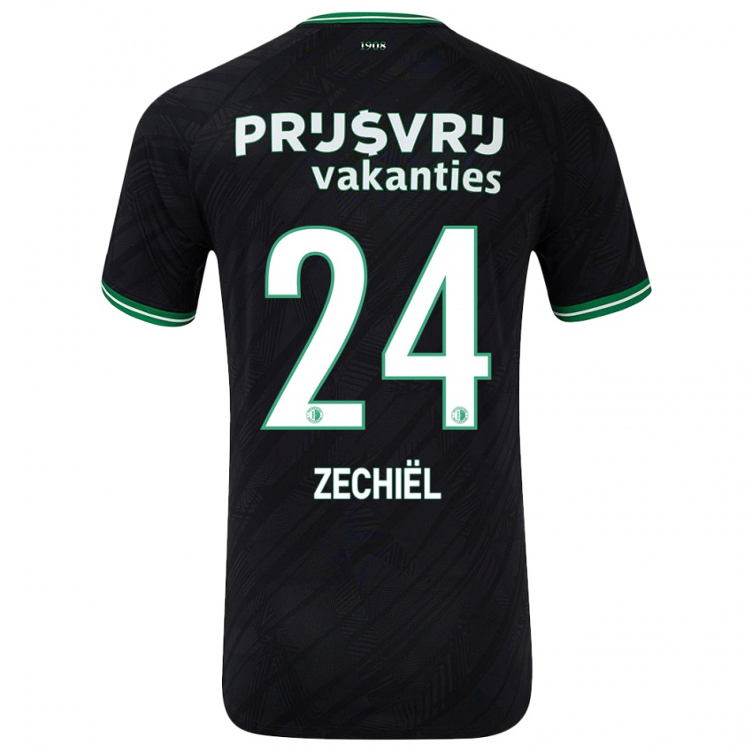 Dames Gjivai Zechiel #24 Zwart Groen Uitshirt Uittenue 2024/25 T-Shirt