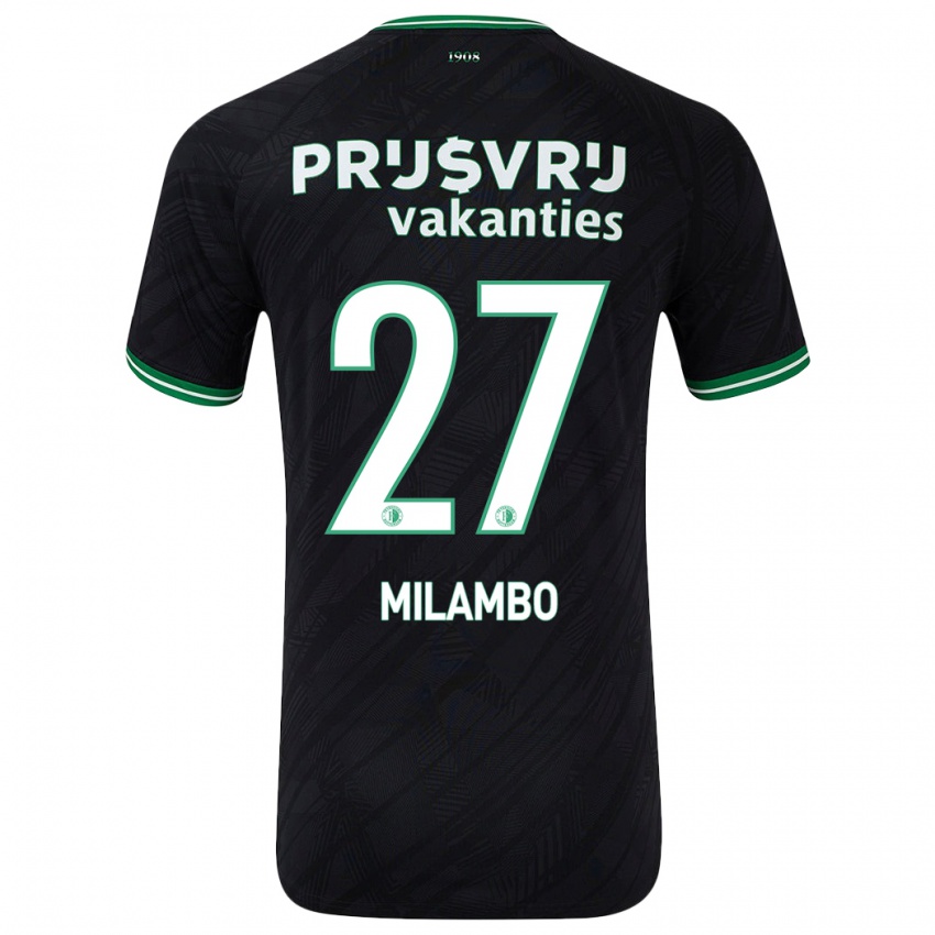 Dames Antoni Milambo #27 Zwart Groen Uitshirt Uittenue 2024/25 T-Shirt