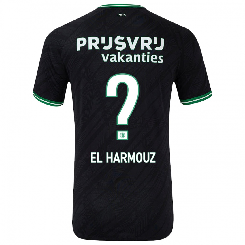 Dames Nassim El Harmouz #0 Zwart Groen Uitshirt Uittenue 2024/25 T-Shirt