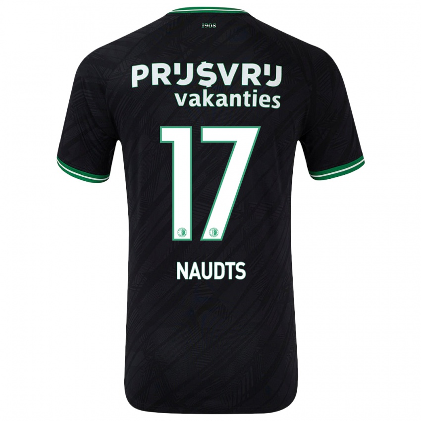 Dames Jamir Naudts #17 Zwart Groen Uitshirt Uittenue 2024/25 T-Shirt