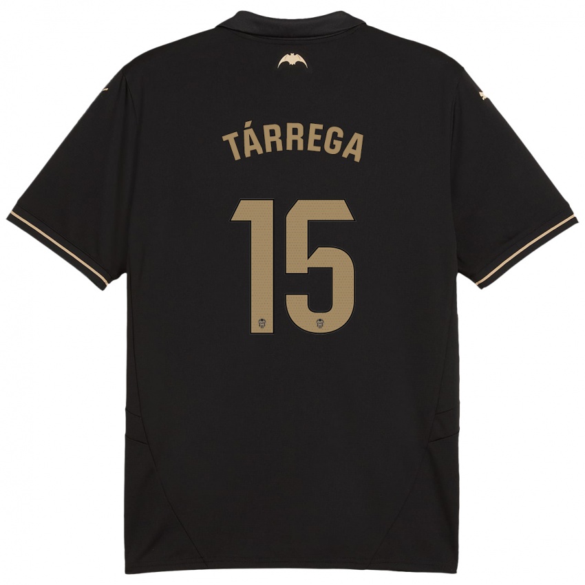 Dames César Tárrega #15 Zwart Uitshirt Uittenue 2024/25 T-Shirt