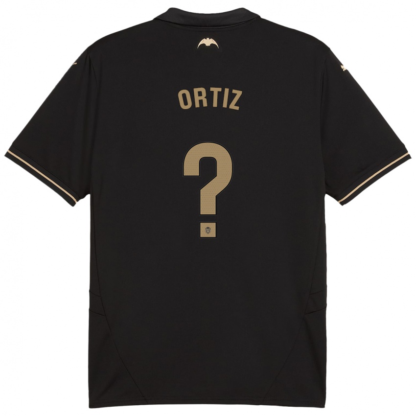 Dames Pablo Ortiz #0 Zwart Uitshirt Uittenue 2024/25 T-Shirt