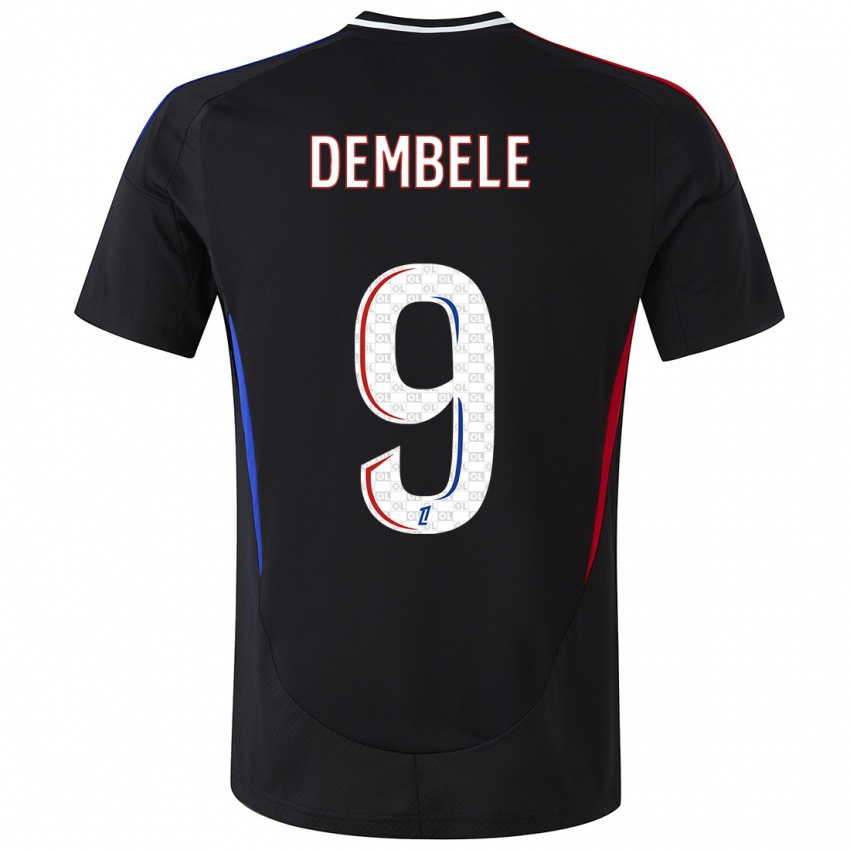 Dames Moussa Dembele #9 Zwart Uitshirt Uittenue 2024/25 T-Shirt