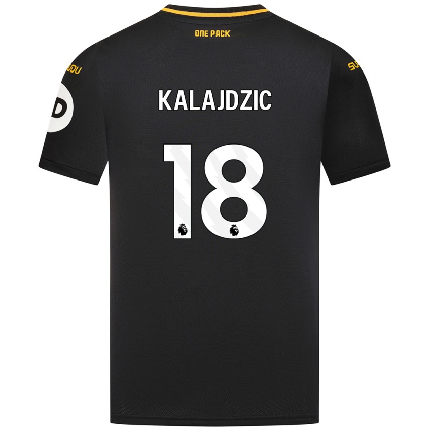 Dames Sasa Kalajdzic #18 Zwart Uitshirt Uittenue 2024/25 T-Shirt