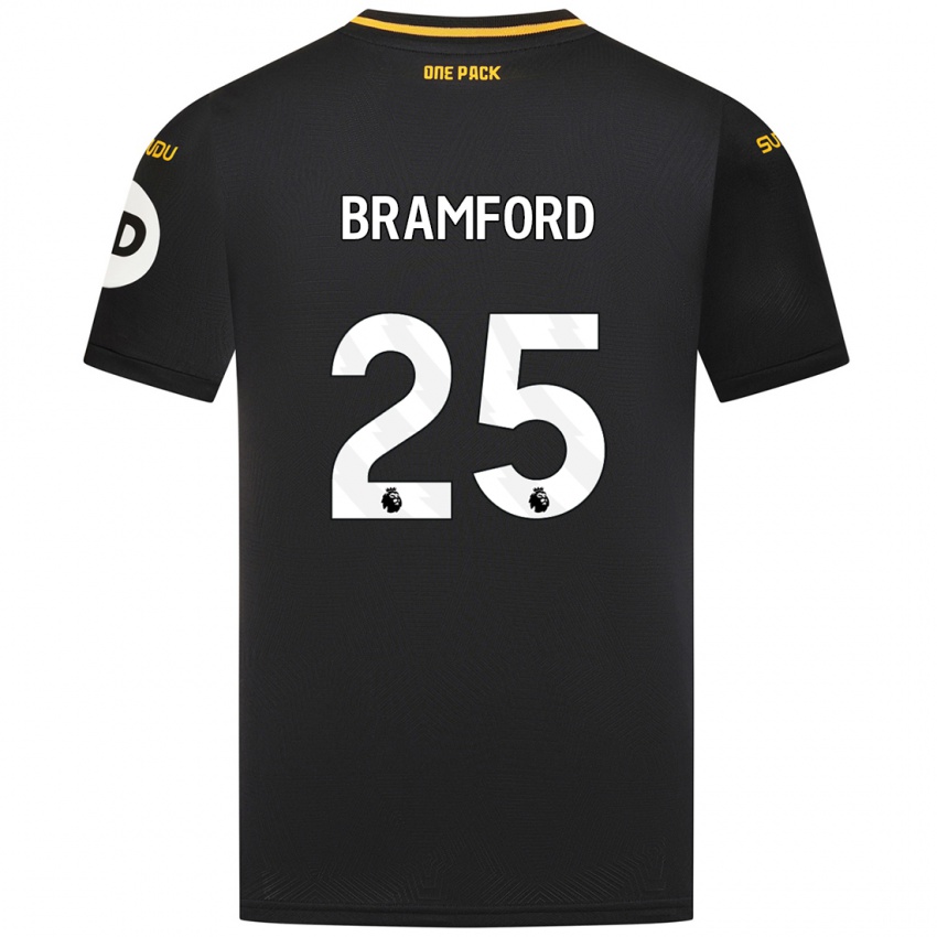 Dames Sophie Bramford #25 Zwart Uitshirt Uittenue 2024/25 T-Shirt