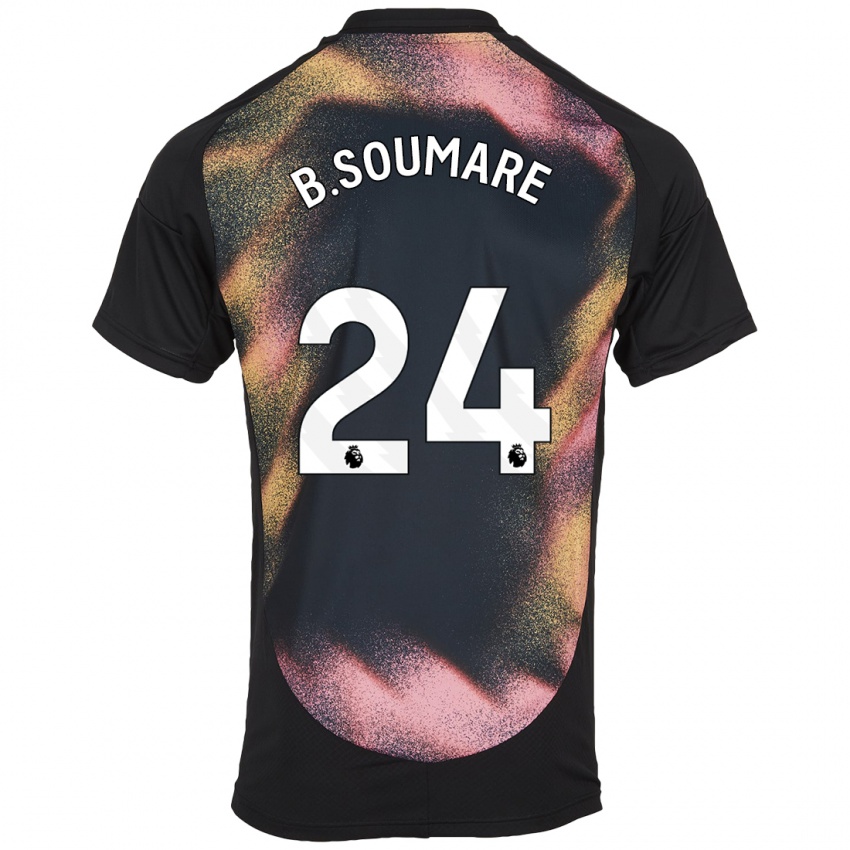 Dames Boubakary Soumaré #24 Zwart Wit Uitshirt Uittenue 2024/25 T-Shirt