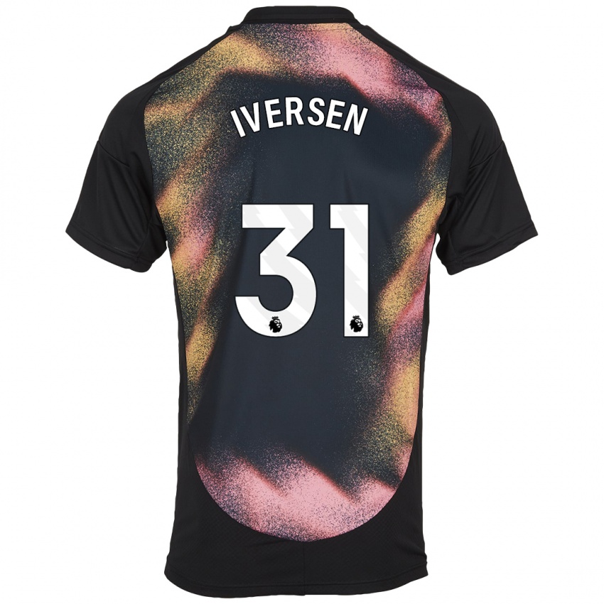 Dames Daniel Iversen #31 Zwart Wit Uitshirt Uittenue 2024/25 T-Shirt