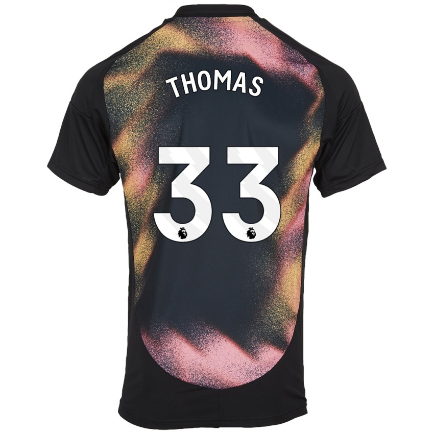 Dames Luke Thomas #33 Zwart Wit Uitshirt Uittenue 2024/25 T-Shirt