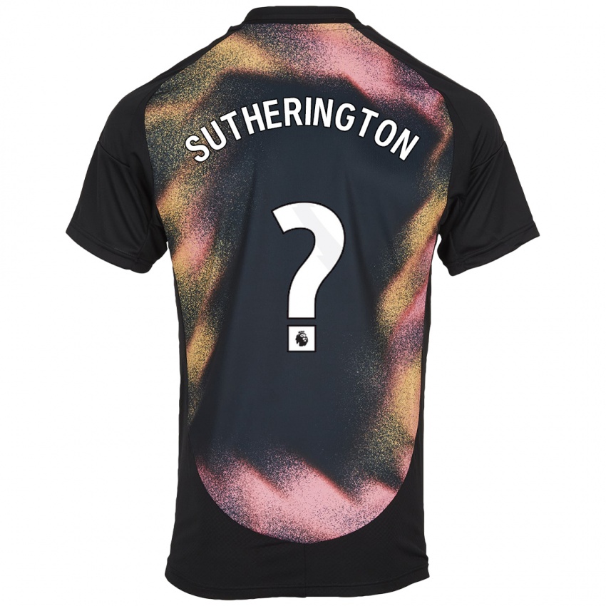 Dames Harry Sutherington #0 Zwart Wit Uitshirt Uittenue 2024/25 T-Shirt