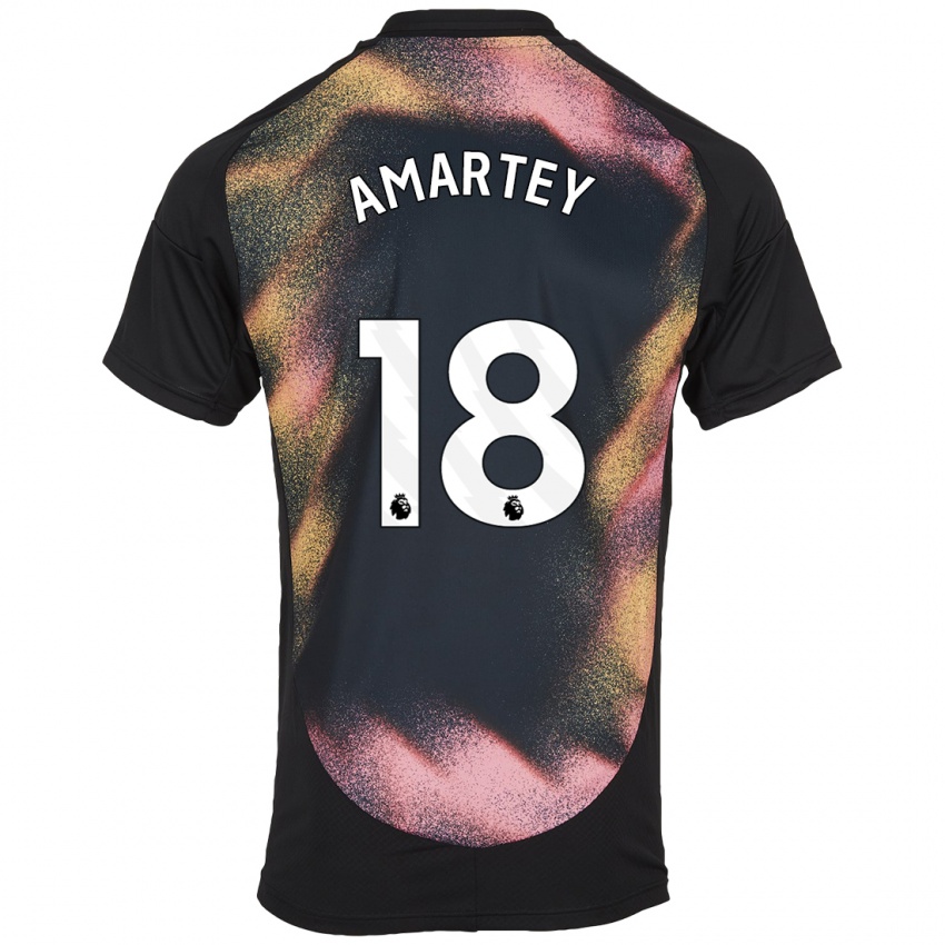 Dames Daniel Amartey #18 Zwart Wit Uitshirt Uittenue 2024/25 T-Shirt