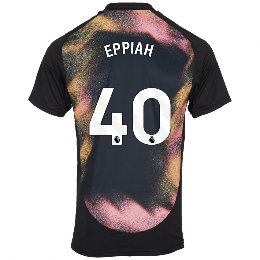 Dames Josh Eppiah #40 Zwart Wit Uitshirt Uittenue 2024/25 T-Shirt