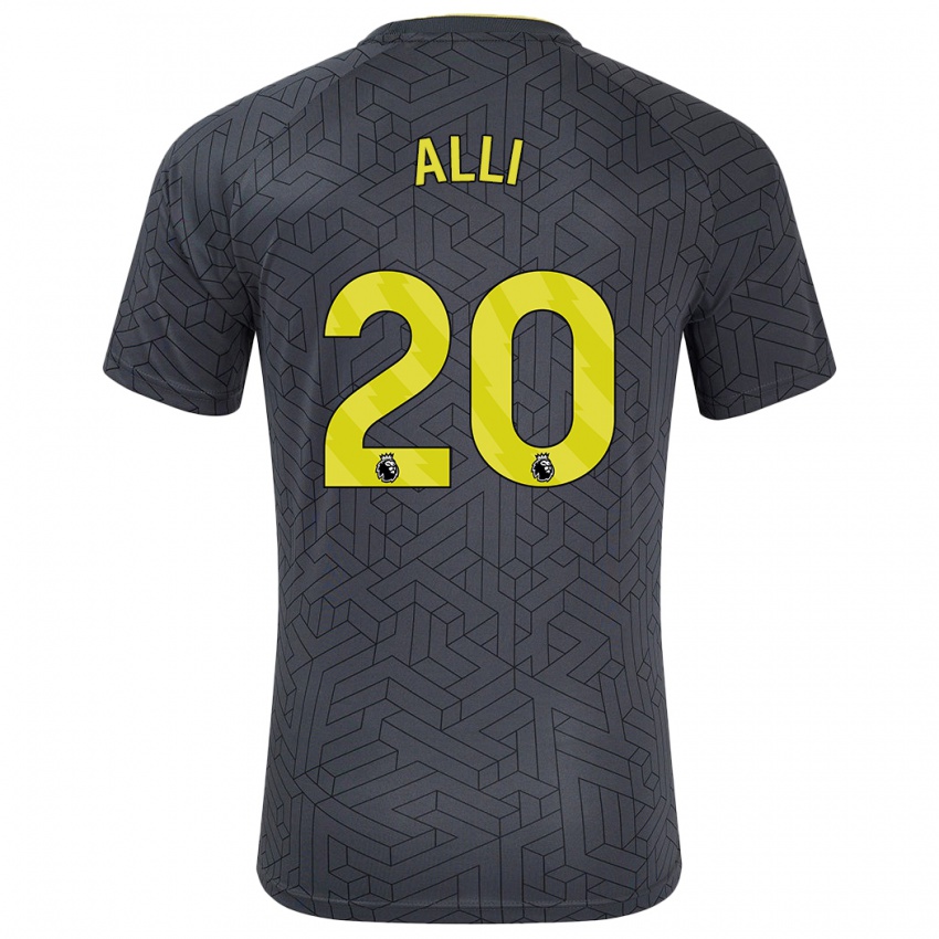 Dames Dele Alli #20 Zwart Geel Uitshirt Uittenue 2024/25 T-Shirt