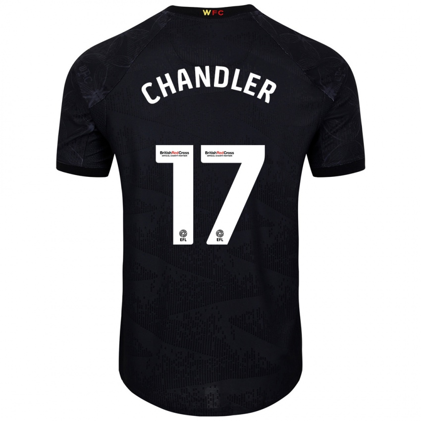 Dames Megan Chandler #17 Zwart Wit Uitshirt Uittenue 2024/25 T-Shirt