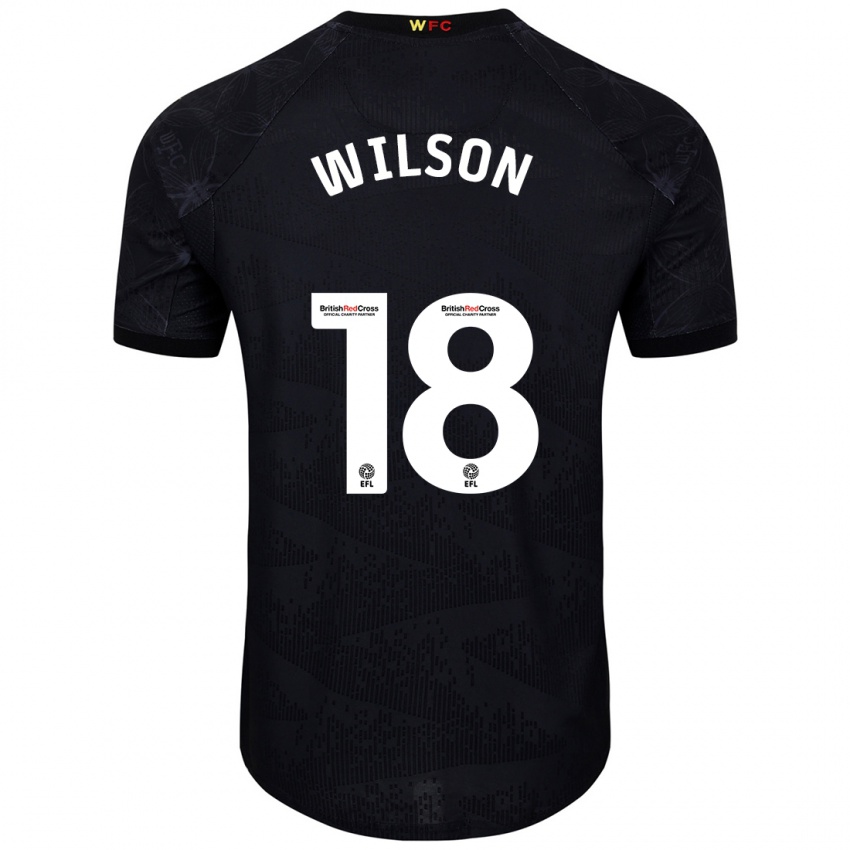 Dames Poppy Wilson #18 Zwart Wit Uitshirt Uittenue 2024/25 T-Shirt