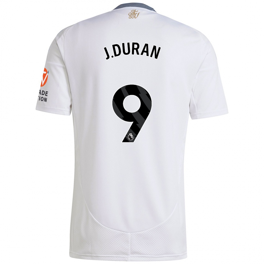 Dames Jhon Durán #9 Wit Uitshirt Uittenue 2024/25 T-Shirt