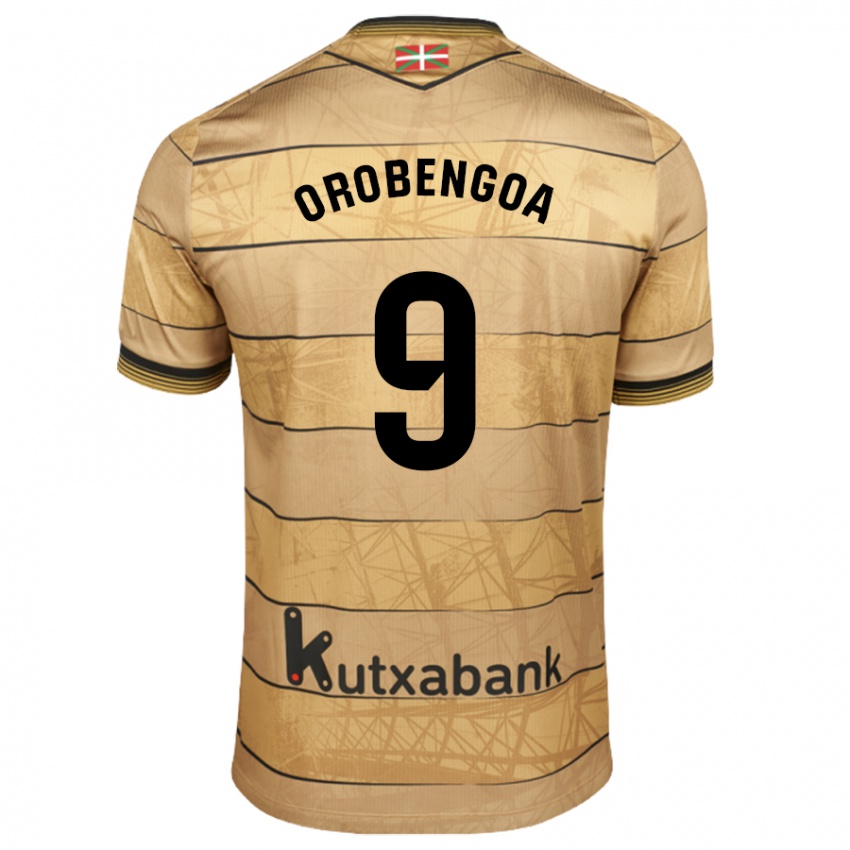 Dames Ekain Orobengoa #9 Bruin Uitshirt Uittenue 2024/25 T-Shirt