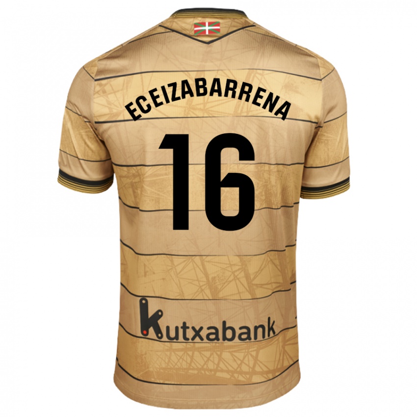 Dames Jon Eceizabarrena #16 Bruin Uitshirt Uittenue 2024/25 T-Shirt