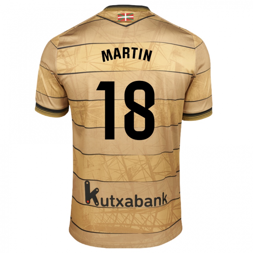 Dames Hugo Martín #18 Bruin Uitshirt Uittenue 2024/25 T-Shirt