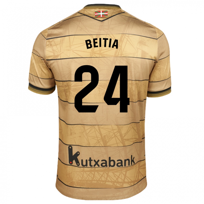 Dames Luken Beitia #24 Bruin Uitshirt Uittenue 2024/25 T-Shirt