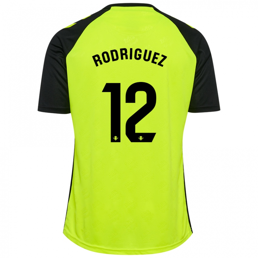 Dames Ricardo Rodríguez #12 Fluorescerend Geel Zwart Uitshirt Uittenue 2024/25 T-Shirt