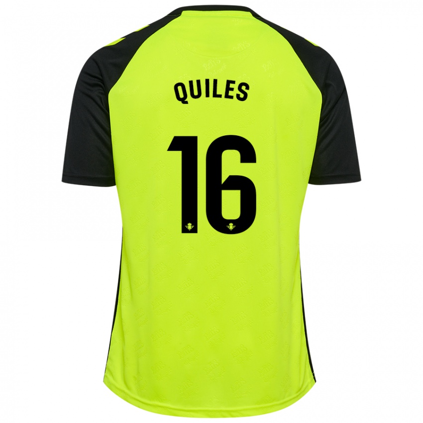 Dames Violeta García Quiles #16 Fluorescerend Geel Zwart Uitshirt Uittenue 2024/25 T-Shirt