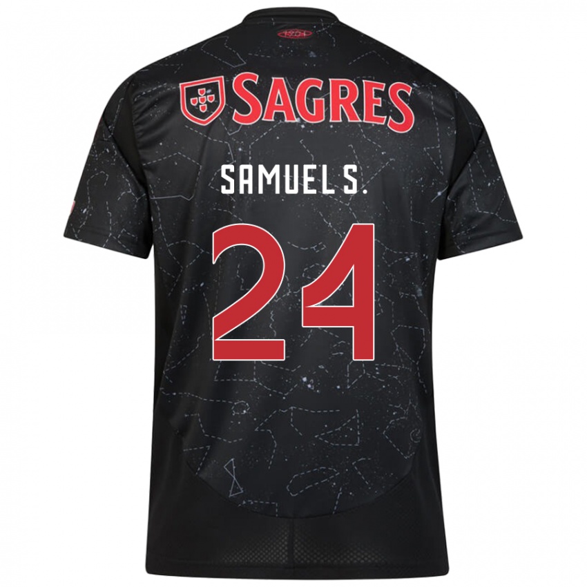 Dames Samuel Soares #24 Zwart Rood Uitshirt Uittenue 2024/25 T-Shirt