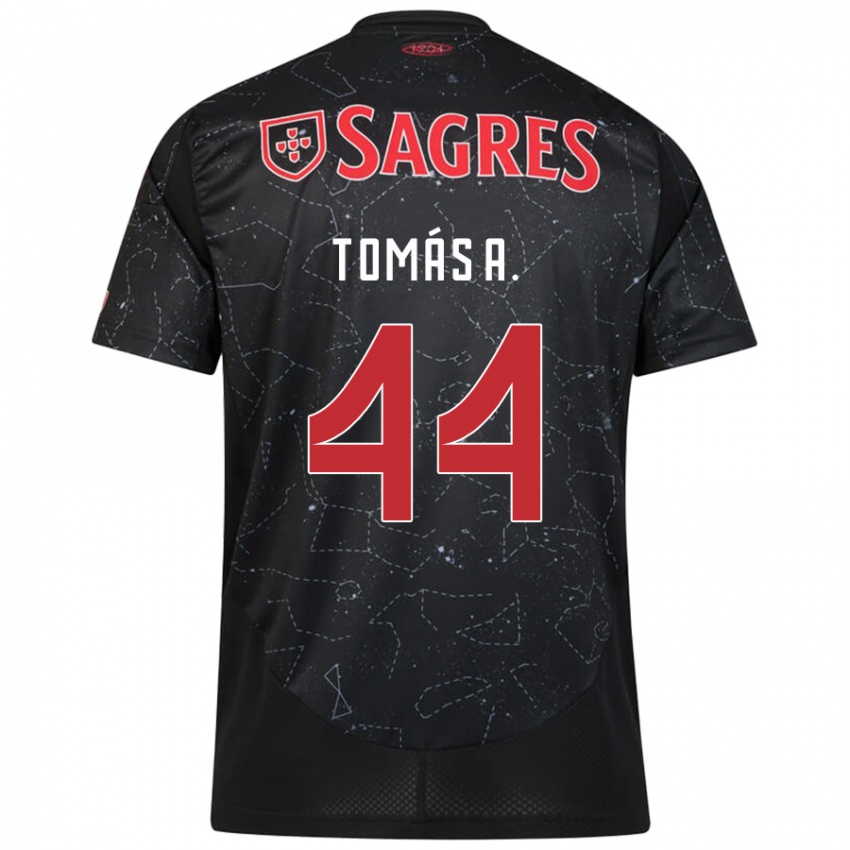 Dames Tomas Araujo #44 Zwart Rood Uitshirt Uittenue 2024/25 T-Shirt