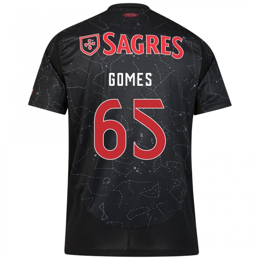 Dames André Gomes #65 Zwart Rood Uitshirt Uittenue 2024/25 T-Shirt