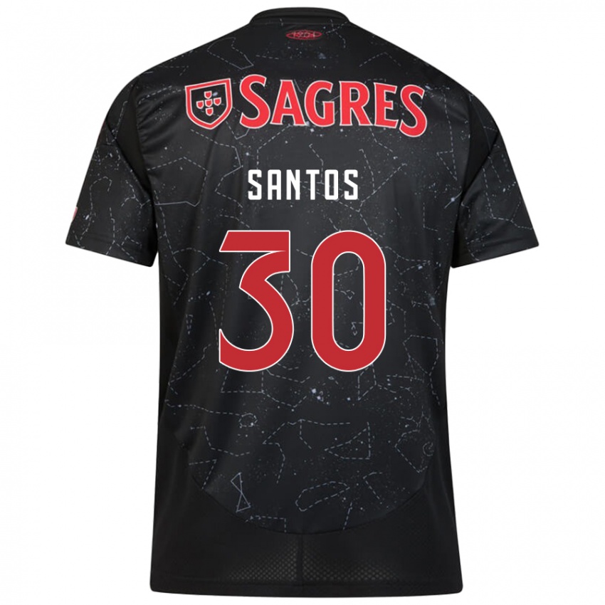 Dames Daniela Santos #30 Zwart Rood Uitshirt Uittenue 2024/25 T-Shirt