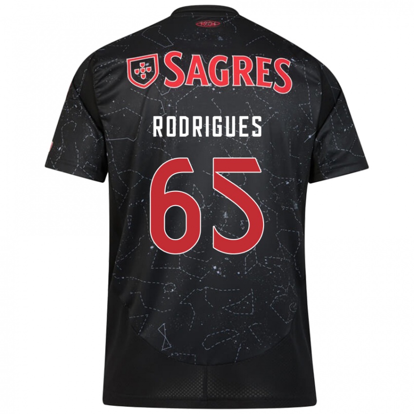 Dames Rafael Rodrigues #65 Zwart Rood Uitshirt Uittenue 2024/25 T-Shirt