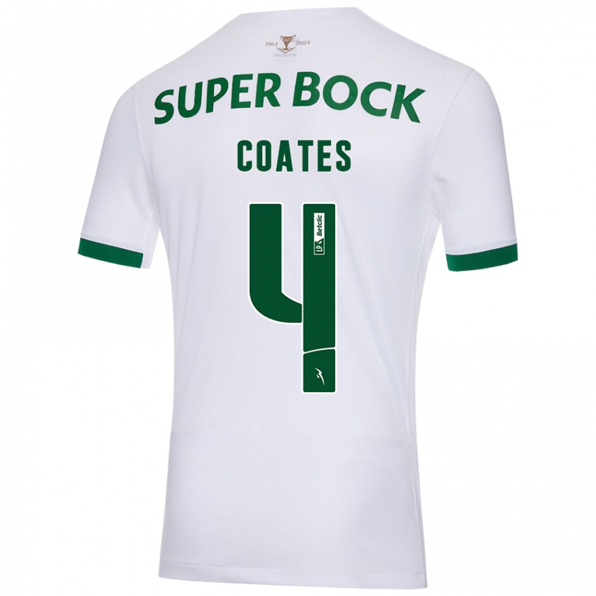 Dames Sebastian Coates #4 Wit Groen Uitshirt Uittenue 2024/25 T-Shirt