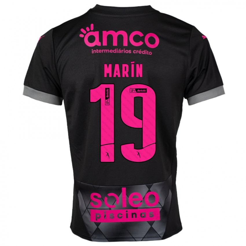 Dames Adrián Marín #19 Zwart Roze Uitshirt Uittenue 2024/25 T-Shirt