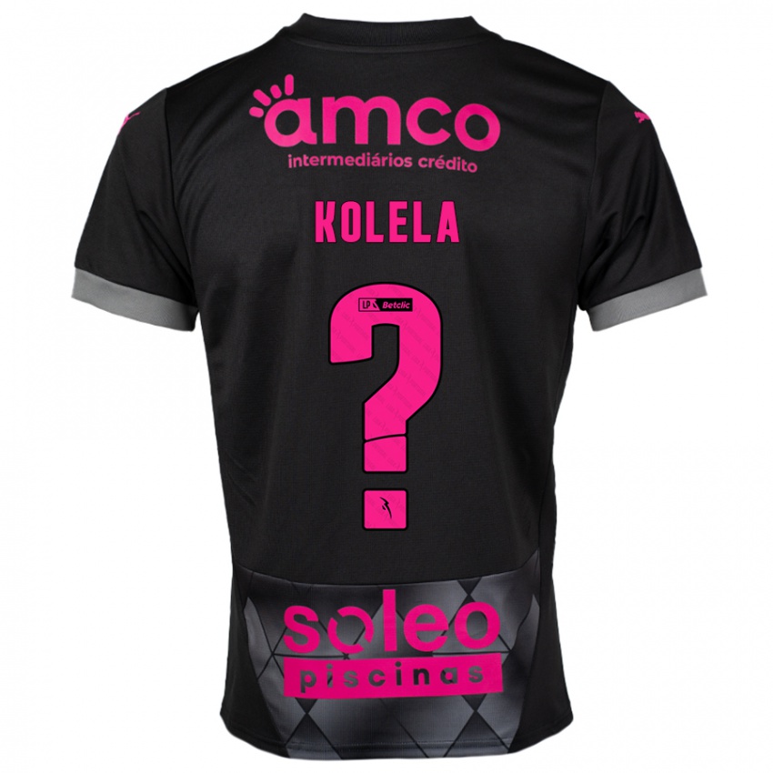 Dames Kyllian Kolela #0 Zwart Roze Uitshirt Uittenue 2024/25 T-Shirt