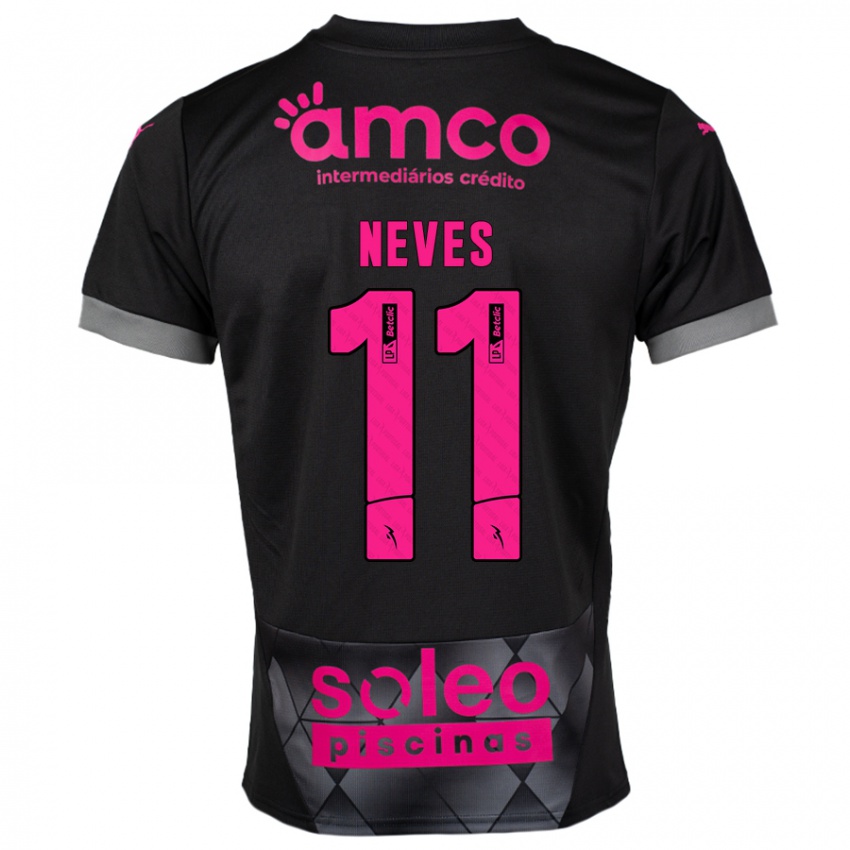 Dames Bernardo Neves #11 Zwart Roze Uitshirt Uittenue 2024/25 T-Shirt