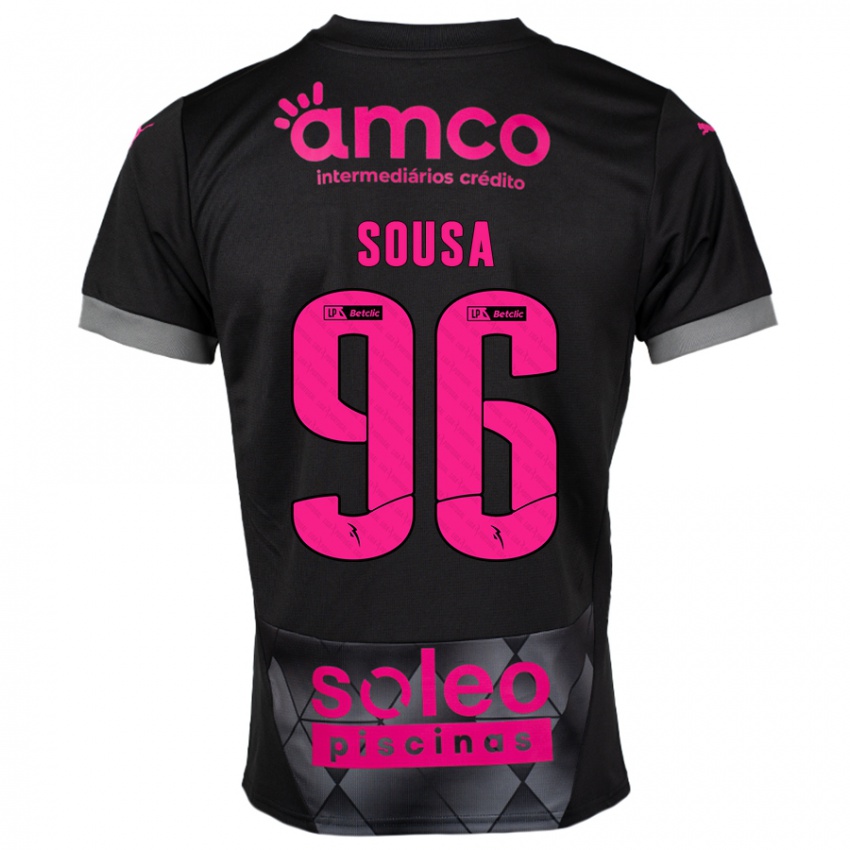 Dames Afonso Sousa #96 Zwart Roze Uitshirt Uittenue 2024/25 T-Shirt