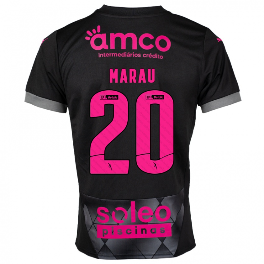 Dames Madalena Marau #20 Zwart Roze Uitshirt Uittenue 2024/25 T-Shirt