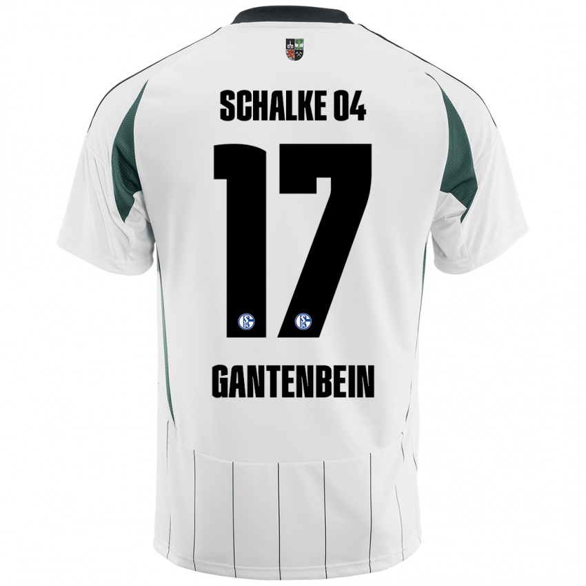 Dames Adrian Gantenbein #17 Wit Groen Uitshirt Uittenue 2024/25 T-Shirt