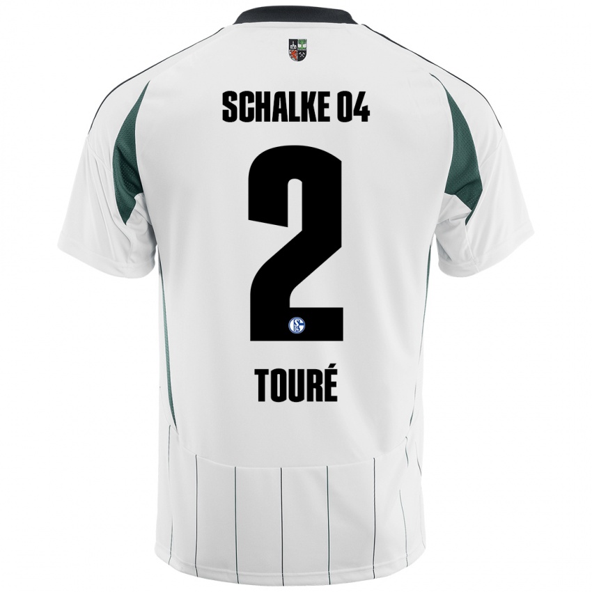 Dames Tidiane Touré #2 Wit Groen Uitshirt Uittenue 2024/25 T-Shirt