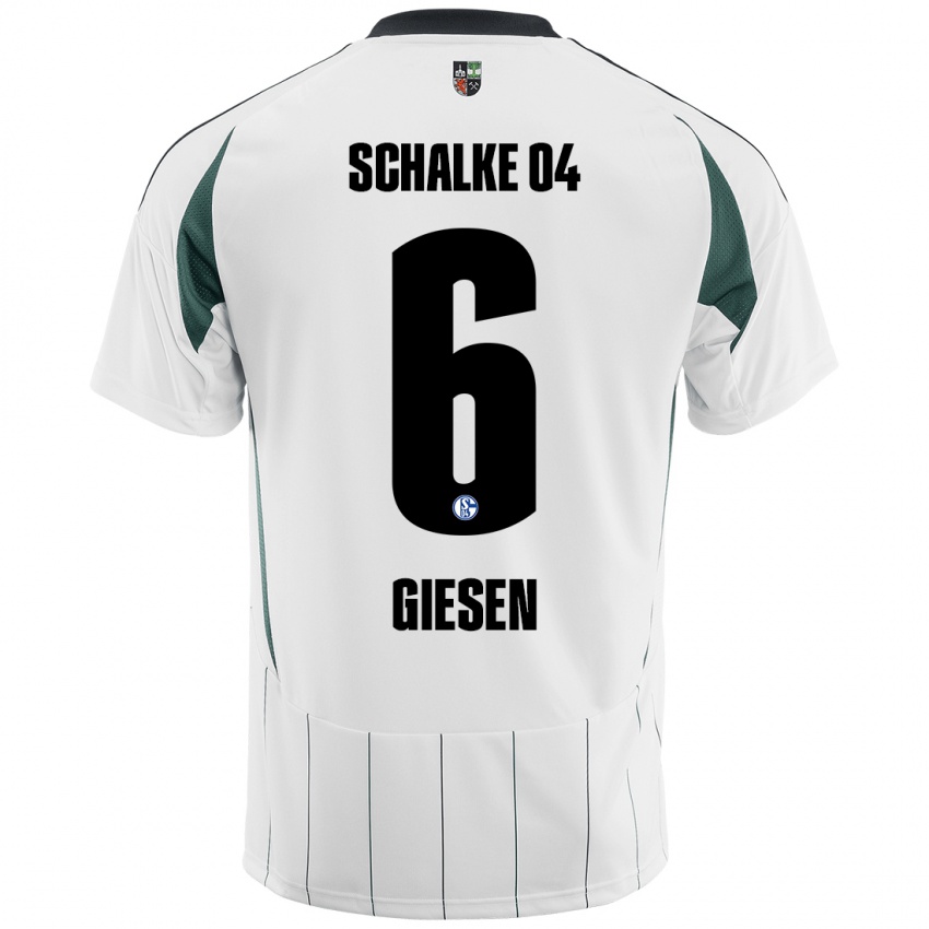 Dames Tim Giesen #6 Wit Groen Uitshirt Uittenue 2024/25 T-Shirt