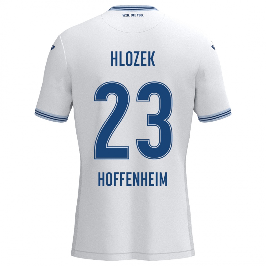 Dames Adam Hlozek #23 Wit Blauw Uitshirt Uittenue 2024/25 T-Shirt