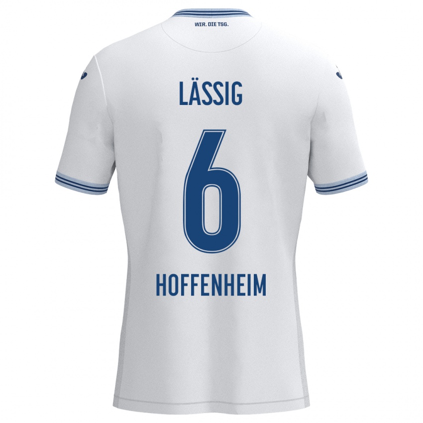 Dames Valentin Lässig #6 Wit Blauw Uitshirt Uittenue 2024/25 T-Shirt