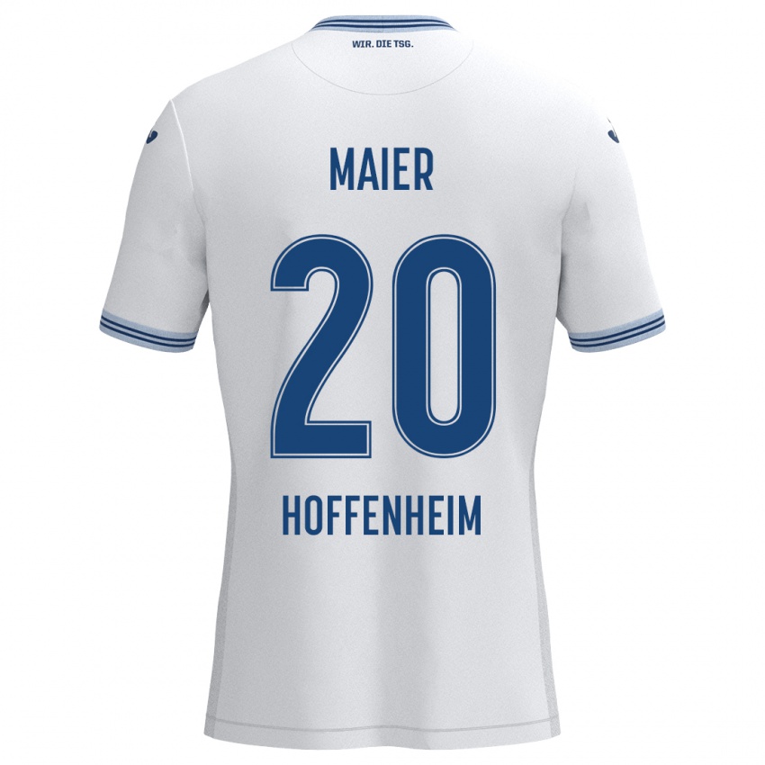 Dames Leonie Maier #20 Wit Blauw Uitshirt Uittenue 2024/25 T-Shirt