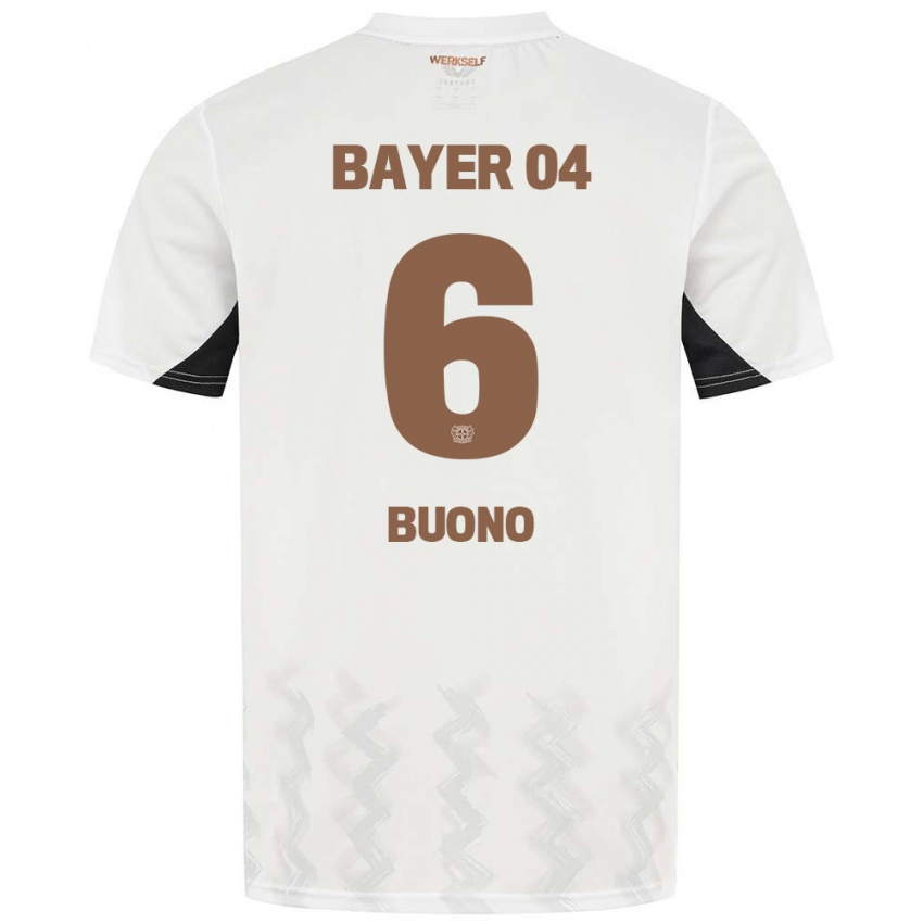 Dames Francesco Buono #6 Wit Zwart Uitshirt Uittenue 2024/25 T-Shirt